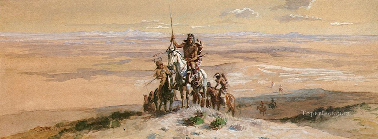 indische Kriegspartei 1903 Charles Marion Russell Indianer Ölgemälde